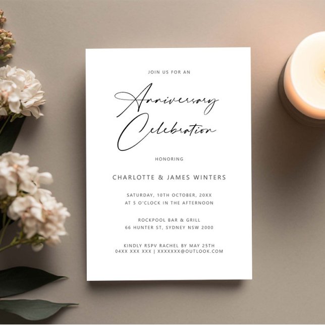 Minimalist and simple wedding anniversary invitation (Creator Uploaded)