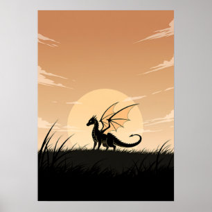 Minimalist Anime Dragon Poster