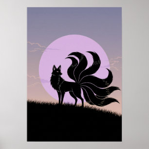 Minimalist Anime Fox Poster