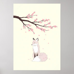 Minimalist Anime Fox Spirit Poster