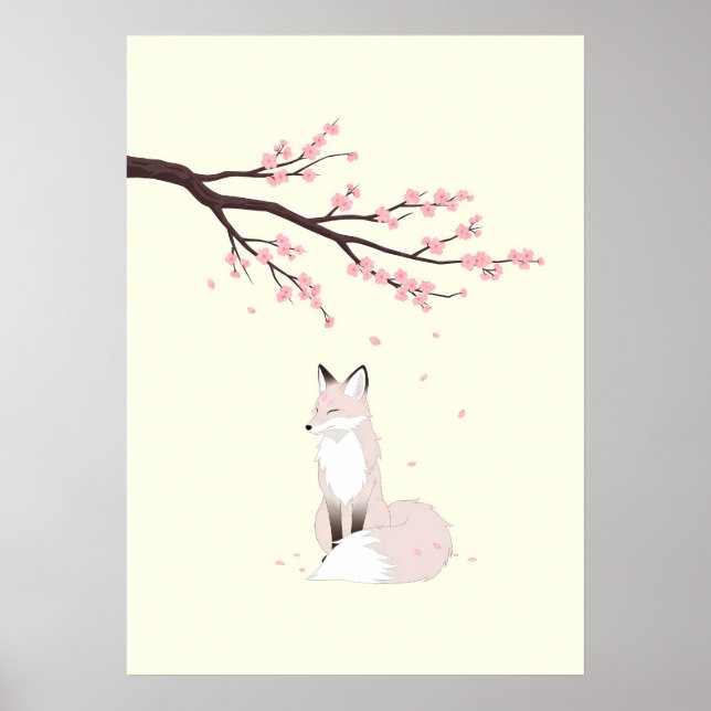 Minimalist Anime Fox Spirit Poster (Front)