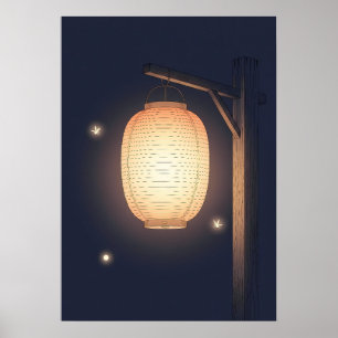Minimalist Anime Lantern Wall Art
