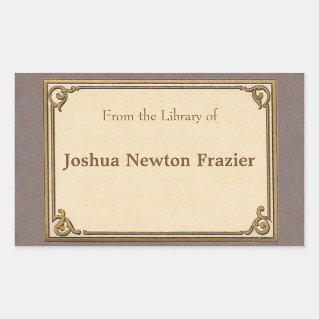 Minimalist Antique Bookplate Sticker (Front)