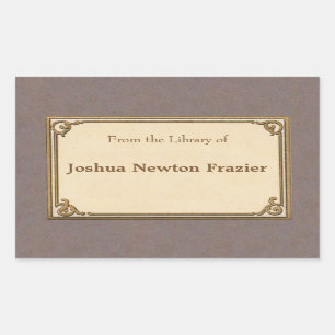 Minimalist Antique Bookplate Sticker
