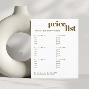 Minimalist Antique Gold White Bold Beauty Salon Flyer
