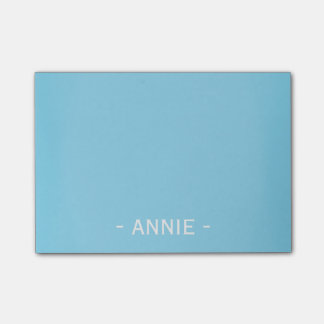 Minimalist Aqua Blue Customizable 4" x 3" Post-it Notes