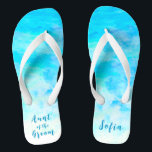 Minimalist Aqua Blue Gradient Aunt of the Groom Flip Flops<br><div class="desc">These Minimalist Aqua Blue Gradient Aunt of the Groom flip flops is a memorable gift for wedding party members: bride, bridesmaids, aunt of the bride/groom, maid of honour... They will add a stylish dose of glam to your wedding day, bachelorette party, or other celebration. ♥Customize it with your wording by using the template...</div>
