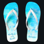 Minimalist Aqua Blue Gradient Mother of the Bride Flip Flops<br><div class="desc">These Minimalist Aqua Blue Gradient Mother of the Bride flip flops is a memorable gift for wedding party members: bride, bridesmaids, mother of the bride, maid of honour... They will add a stylish dose of glam to your wedding day, bachelorette party, or other celebration. ♥Customize it with your wording by using the template...</div>