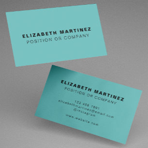 Minimalist Aqua Modern Professional Customized Business Card