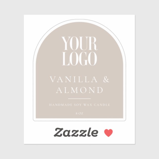 Minimalist Arch Custom Logo Candle Label (Sheet)