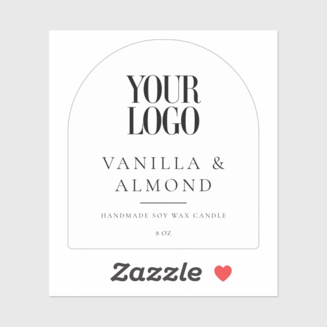 Minimalist Arch Custom Logo Candle Label (Sheet)