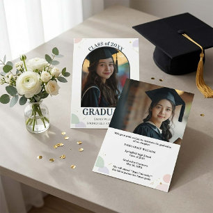 Minimalist Arch Photo Graduation Announcement