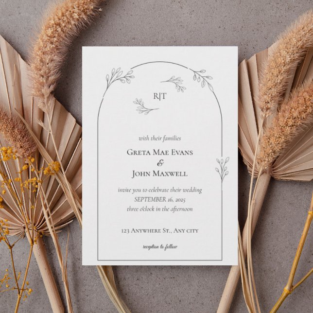 Minimalist Arch Wedding Invitation (Creator Uploaded)