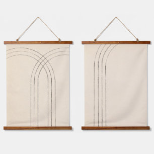 Minimalist arches hanging tapestry