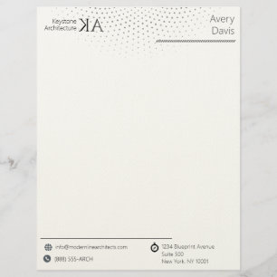 Minimalist Architect Firm   Modern Black & White Letterhead