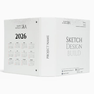 Minimalist Architect   Modern Black & White Binder