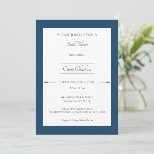 Minimalist Arrows Bridal Shower Marseille Blue Invitation