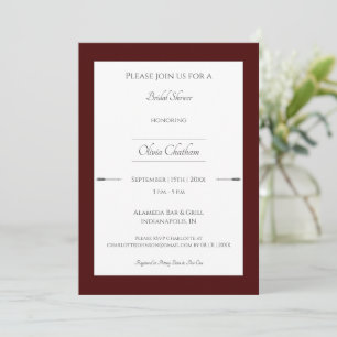 Minimalist Arrows Bridal Shower Red Invitation