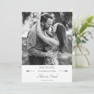 Minimalist Arrows Photo Save the Date   White