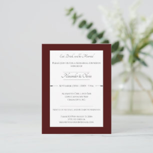 Minimalist Arrows Rehearsal Dinner   Red Invitation