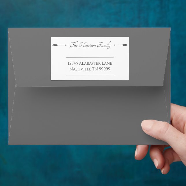 Minimalist Arrows Wedding | Grey Envelope (Hand)