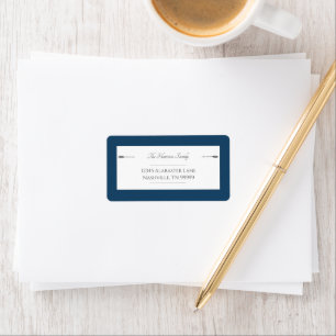 Minimalist Arrows Wedding   Marseille Blue Address Label