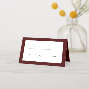 Minimalist Arrows Wedding   Red Place Card