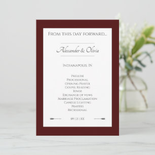 Minimalist Arrows Wedding Red Program