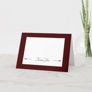 Minimalist Arrows Wedding   Red  Thank You Card