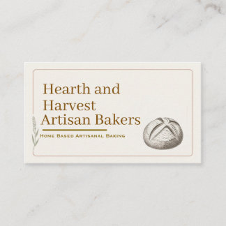 Minimalist Artisan Baker Small Round Bread Graphic Business Card