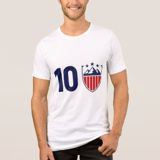 Minimalist Athletic Shield & Number 10 Graphic Tri-Blend Shirt