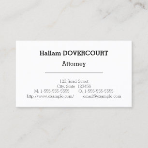 Minimalist Attorney Business Card