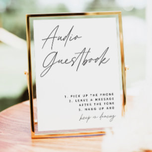 Minimalist Audio Guestbook Sign   Boho Guest Book