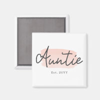 Minimalist Auntie Baby Pink Brush Stroke New Aunt