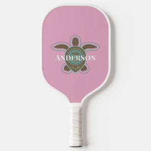 Minimalist Australian Aboriginal Sea Turtle Modern Pickleball Paddle