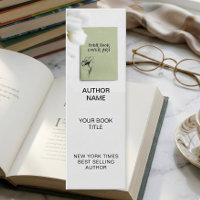 Minimalist Author Bookmark Template with Book Cove