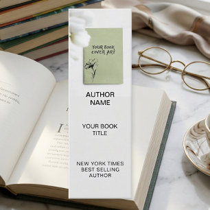 Minimalist Author Bookmark Template with Book Cove Mini Business Card