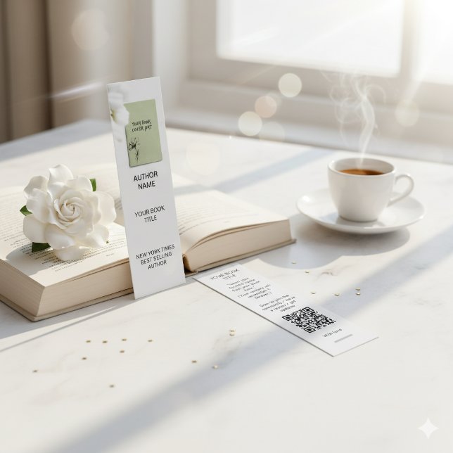Minimalist Author Bookmark Template with Book Cove Mini Business Card (Creator Uploaded)