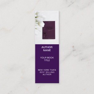 Minimalist Author Bookmark Template with Book Cove Mini Business Card