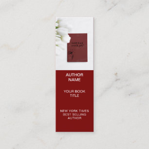Minimalist Author Bookmark Template with Book Cove Mini Business Card