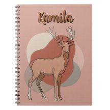 Minimalist Autumn Deer Botanical Illustration