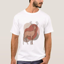 Minimalist Autumn Deer Botanical Illustration