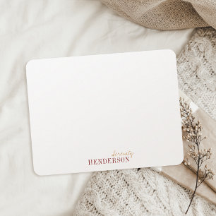 Minimalist autumn personalized stationery card