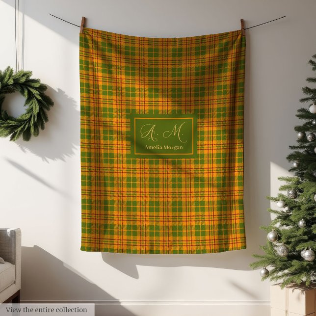 Minimalist Autumn Tartan Blanket Elegant Monogram (Minimalist Autumn Tartan Blanket Elegant Monogram)