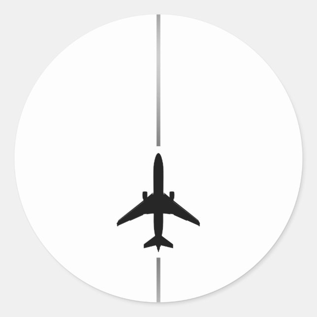 Minimalist Aviation Classic Round Sticker (Front)