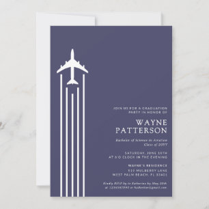 Minimalist Aviation Flight School Pilot Graduation Invitation