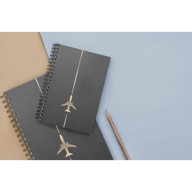 Minimalist Aviation Gold Airplane Notebook (Creator Uploaded)