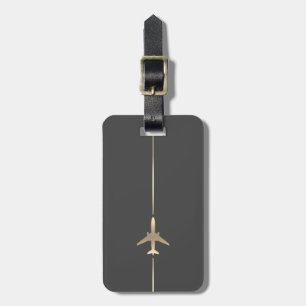 Minimalist Aviation Luggage Tag w/ leather strap