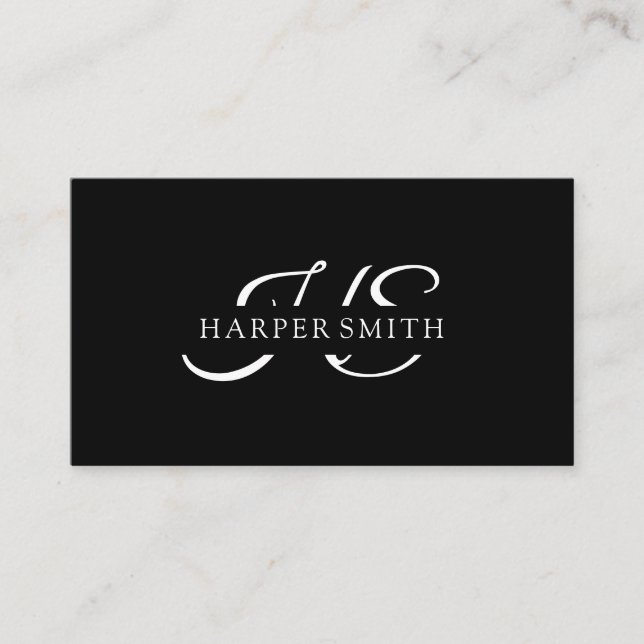 Minimalist B&W Business Card Elegant Professional (Front)