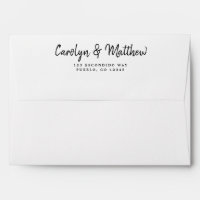 Minimalist B&W Script Name Return Address